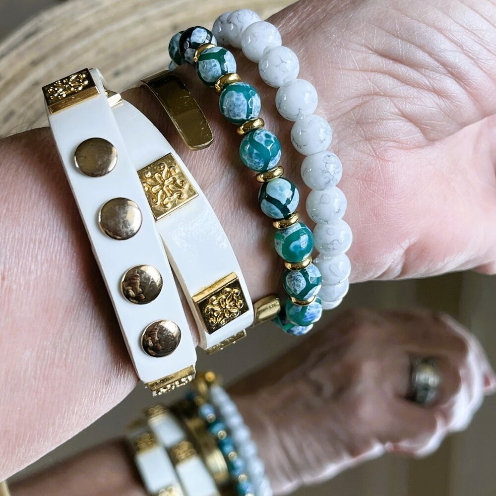 Rustic Cuff Set Four Stackable Bracelets Set - image 4